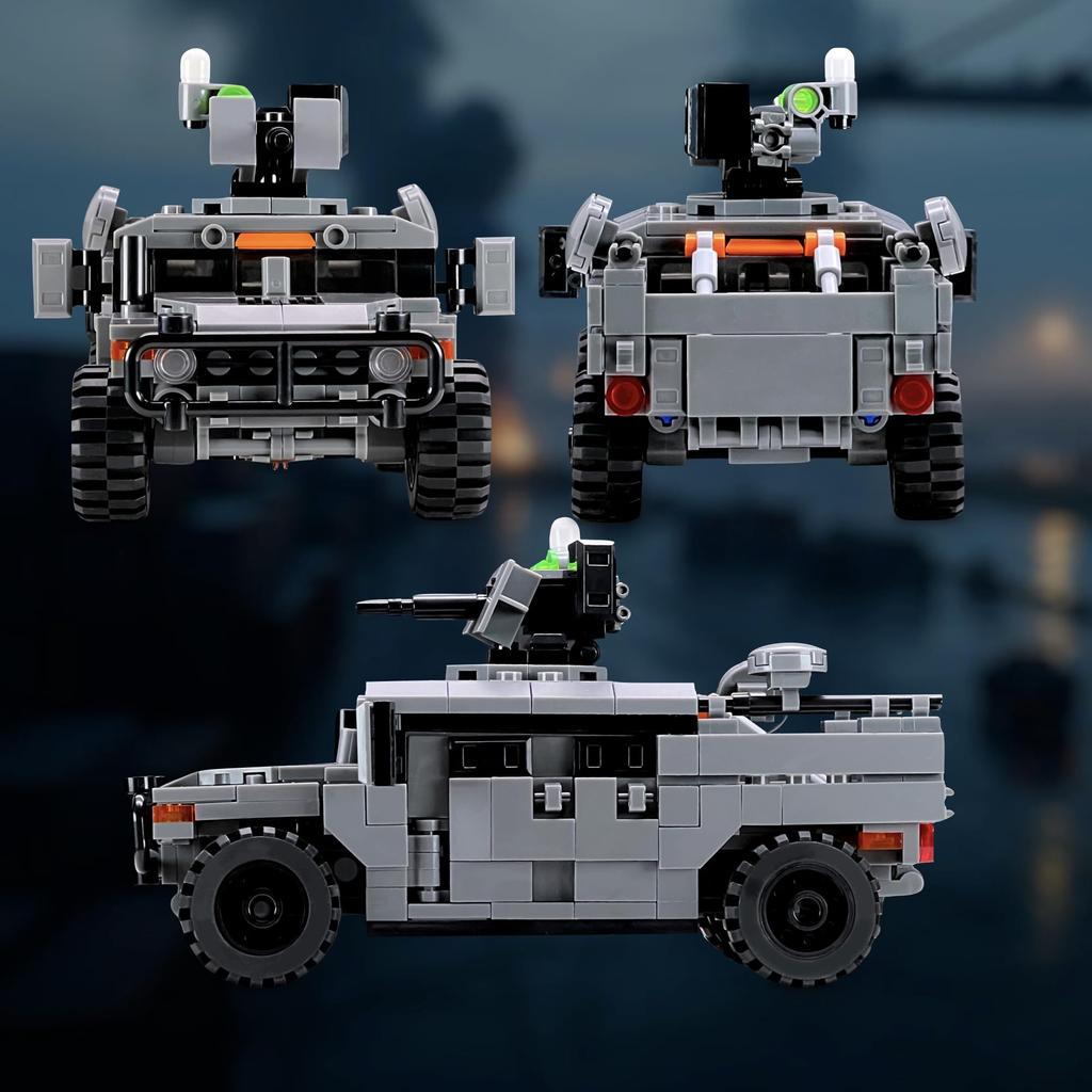 MyBuild Armed Forces Drone Command Vehicle 6022 - Military Building Blocks  Includes Scout Drone, Turret, and Missile Rack  Building Set  Ages 14+