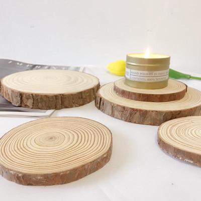 Retro Raw Wood Slice Coaster: Natural Annual Ring Decor, Incense & Candle Mat, Photo Prop.