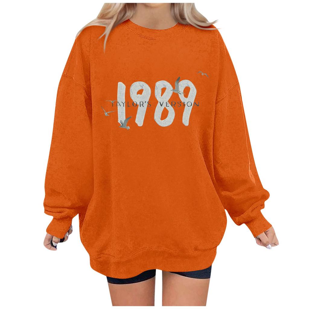 Women's Casual Fashion Print Long Sleeve O-Neck Pullover Top