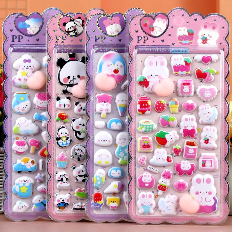New Cartoon Animal Soft Puffy Butt 3D Stickers DIY Laptop Scrapbook Phone Case Decoration Decals Decompression Gifts