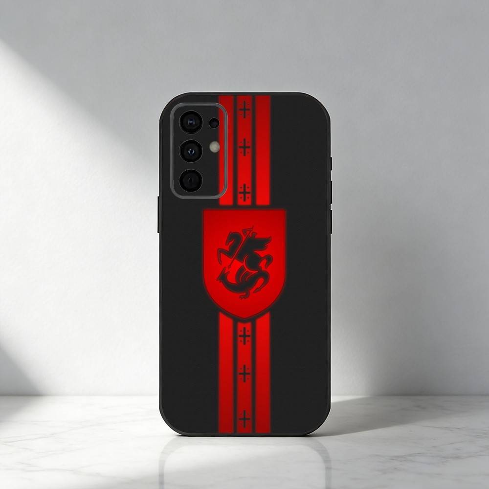 G-Georgia Flag Phone Case For Samsung S25,S24,S21,S22,S23,S30,Ultra,S20,Plus,Fe,Note,5G Black Cover
