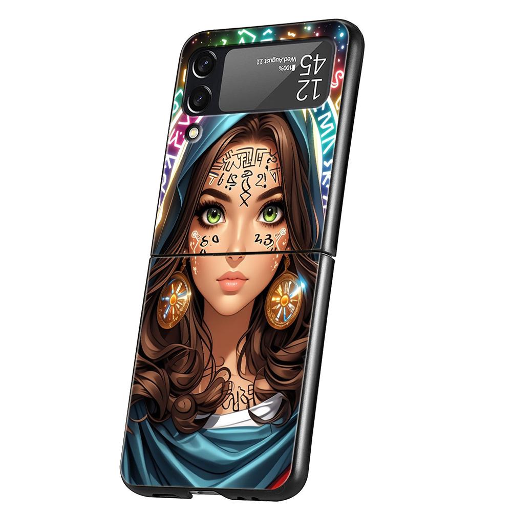 Hard PC Phone Case For Samsung Galaxy Z Flip 7 6 5 4 Black Cover For Galaxy Z Flip 3 Foldable Shockproof Capas Hot Girls Fundas