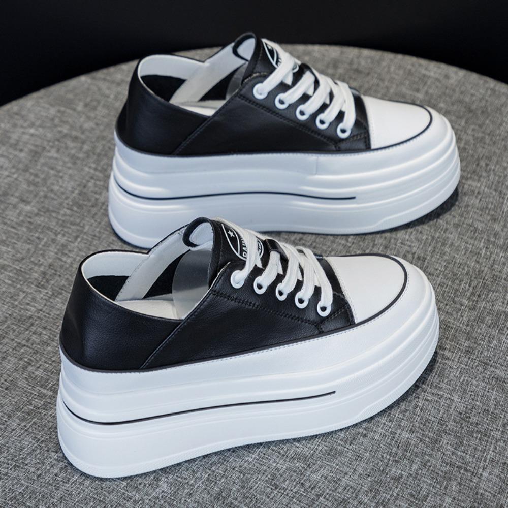 Vulcanized Shoes for Women 2025 Autumn New Interior Height Increasing Sneakers for Womenthick Soled Sponge Cake Casual Shoes