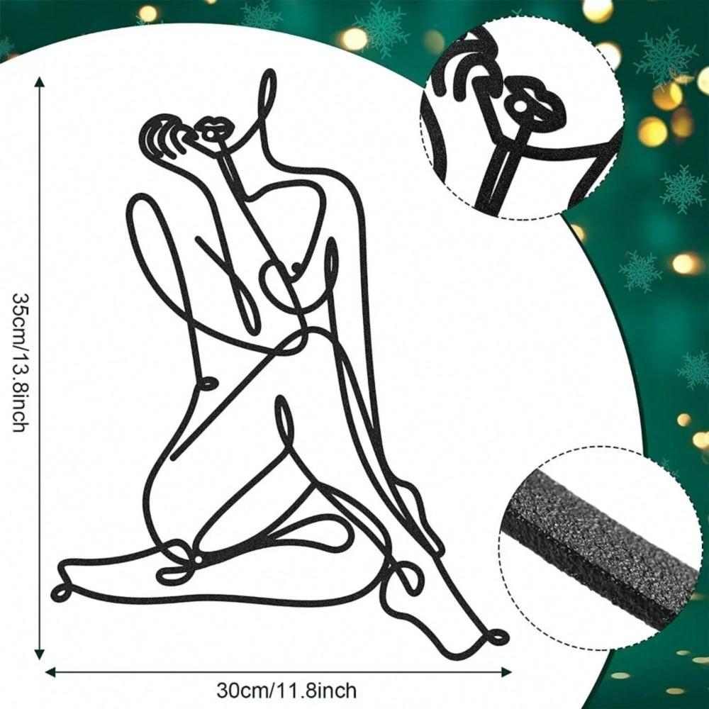 Скульптура из проволоки Минималистичная металлическая женщина Искусство Абстрактная статуя женского тела Декор для дома TY2428-01