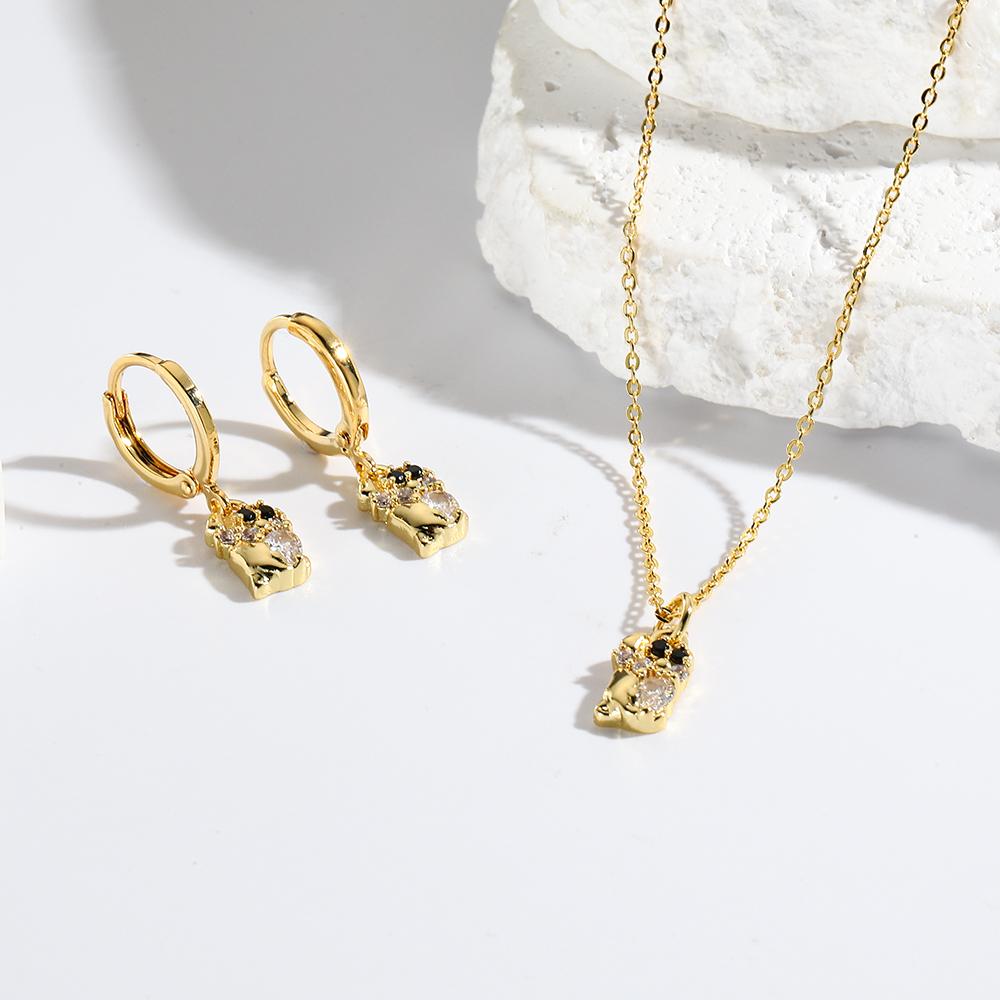 Mix Style Ins Fashion Multi Element Zircon Cute Cartoon Pendant Chain Necklace For Women Girls Charms Necklace Jewelry Set Gift
