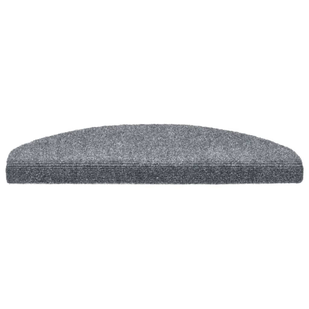vidaXL Stufenmatten Selbstklebend 15 Stk. 65x21x4 cm Hellgrau Halbrund Groß