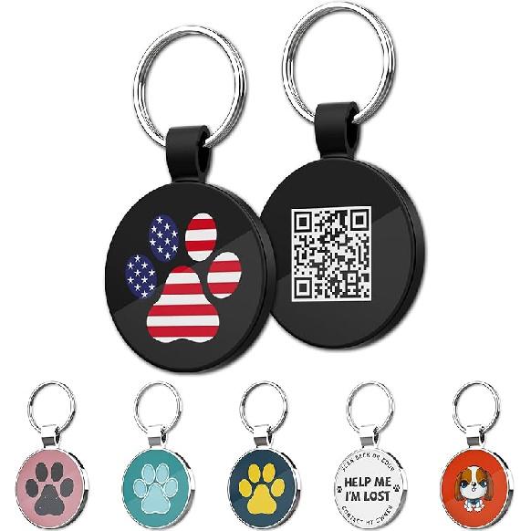 MYLUCKYTAG QR Code Pet ID | Personalized Dog & Cat Collar Tag | Online Profile with tant Scanned Location Alert Email