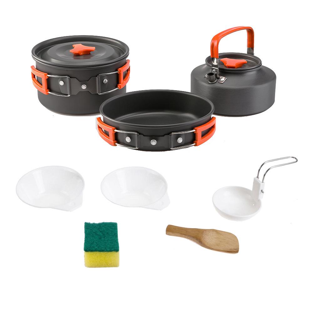 Popular Portable Camping Cookware Set: Aluminum Teapot & Cookware for 2-3 People