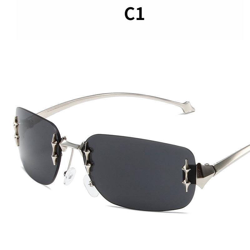 Damen-Sonnenbrillen, rahmenlose Mode-Sonnenbrillen für Damen und Herren