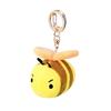Cute Bee Personal Alarm Keychain Plush Stuffed Animal with Loud Safety Alertor Soft PP Cotton Pendant for Bag Keys
