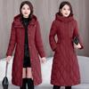 Winter Hooded Women's Cotton-padded Clothes Women's Long Knee-slim Cotton-padded Jackets Thermal Down Cotton-padded Clothes Women's Jackets