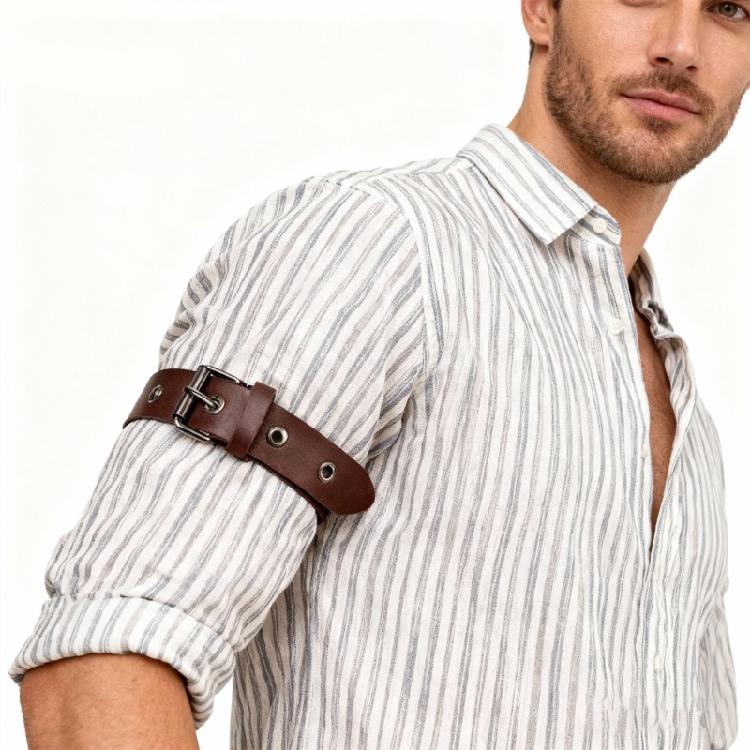 Portamaniche per Camicia Bracciale in PU per Camicia Unisex Fermamaniche per Camicia Cinghie Regolabili per Braccio Camicia