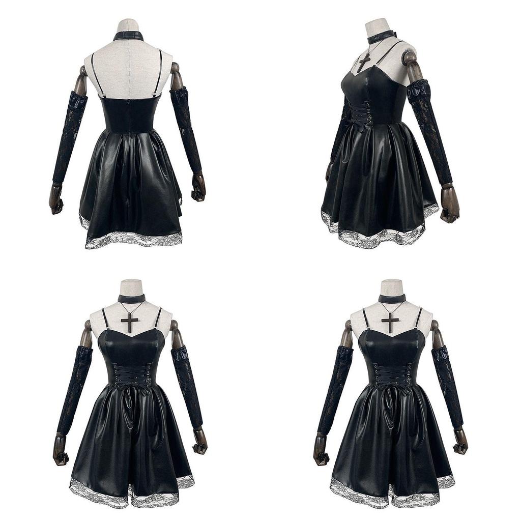 Stylish Misa Amane Death Note Anime Cosplay Black Dress For Halloween And Parties