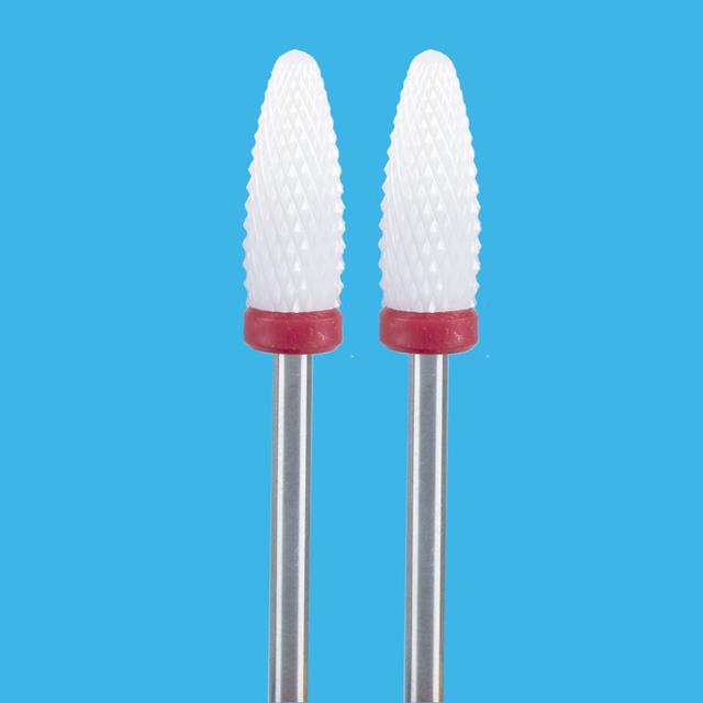 2 PCS Ceramic Milling Cutter For Manicure Machine Set Nail Drill Bits Corundum Mill Cutters Nails Pedicure Bit Sanding Cap