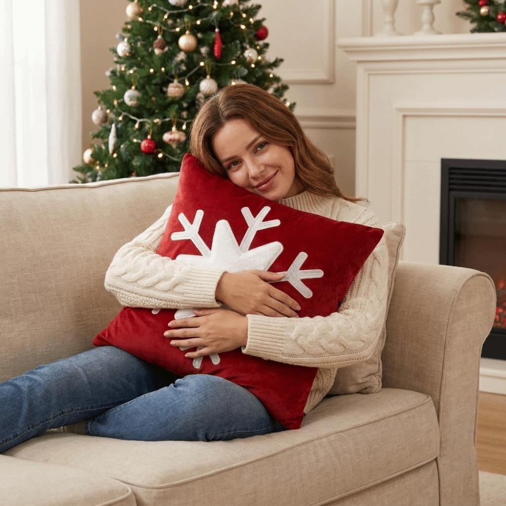Unfilled Christmas Pillow Cover Christmas-themed Xmas Sofa Pillowcase  Bedroom