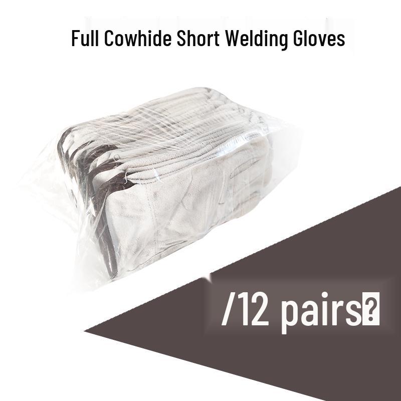 High-Temperature Resistant Cowhide Welding Gloves - Soft, Wear-Resistant, and Anti-Scald Protection for Welders.