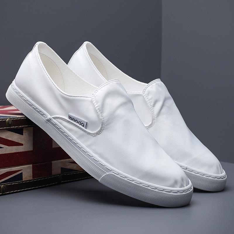 Summer canvas shoes men's one-pedal lazy shoes British loafers driving soft-soled old Beijing breathable casual cloth shoes
