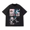 Washed Cotton T Shirt Street Clothing Retro Pattern Resident Movie F-fight C-club Classic Anime Unisex T Shirt Men Gym Top