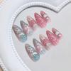 Stereo Silver Love Gradual Change Sweet Cool Metal Ins Wind Removable Wearable Armor 24 Pieces Press On Nails