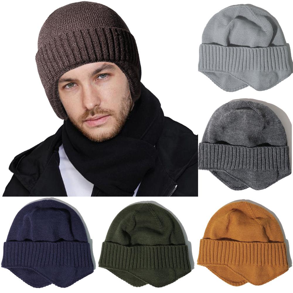 Solid Color Knitted Ear Protection Hats 