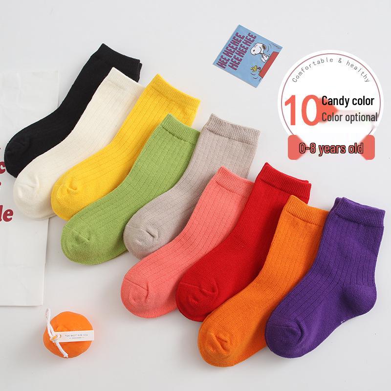 Calzini in Cotone Colori Caramella Autunno 2025 a Mezza Gamba per Bambini e Bambine