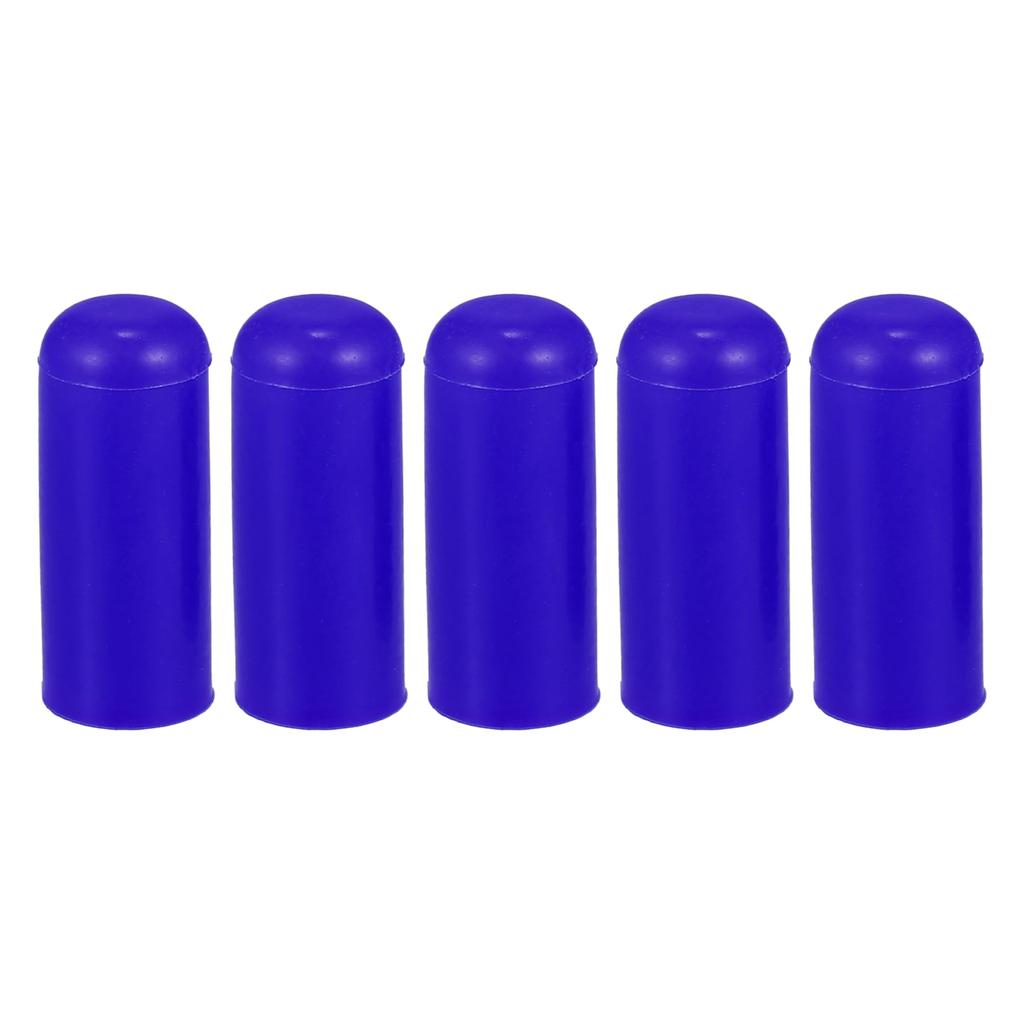 X AUTOHAUX 5pcs 4mm 0.16" Silicone Hose Cap Intake Vacuum Hose Tube End Plug Car Blue