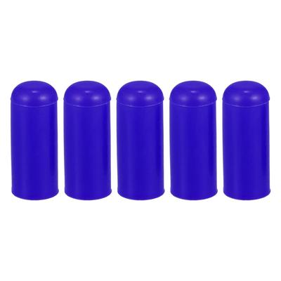 X AUTOHAUX 5pcs 4mm 0.16" Silicone Hose Cap Intake Vacuum Hose Tube End Plug Car Blue