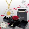 Sunflower Zirconia Pendant Necklace with Clavicle Chain - Women's Luxury Style