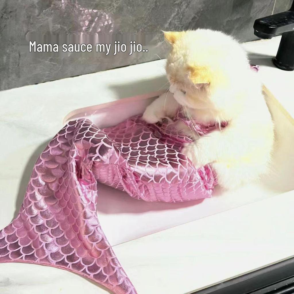 Pet Mermaid Tail Swimsuit Costume for Dogs and Cats