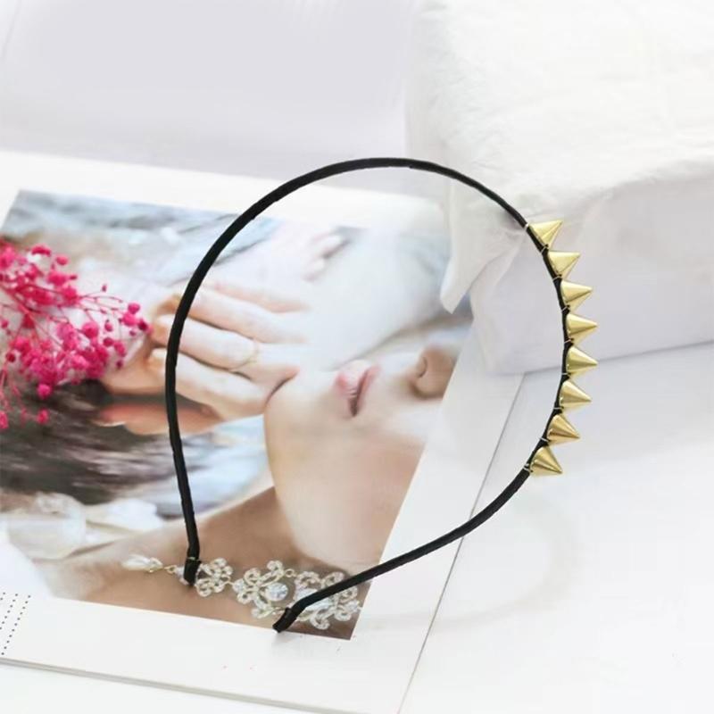 Edgy Spiked Silver Headbands Unisex Punk Rock Hair Accessory For Concerts Daily Outfits