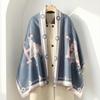 Double-Sided Women's Winter Ink Painting Snood: Imitation Cashmere Scarf for Air-Conditioned Rooms.