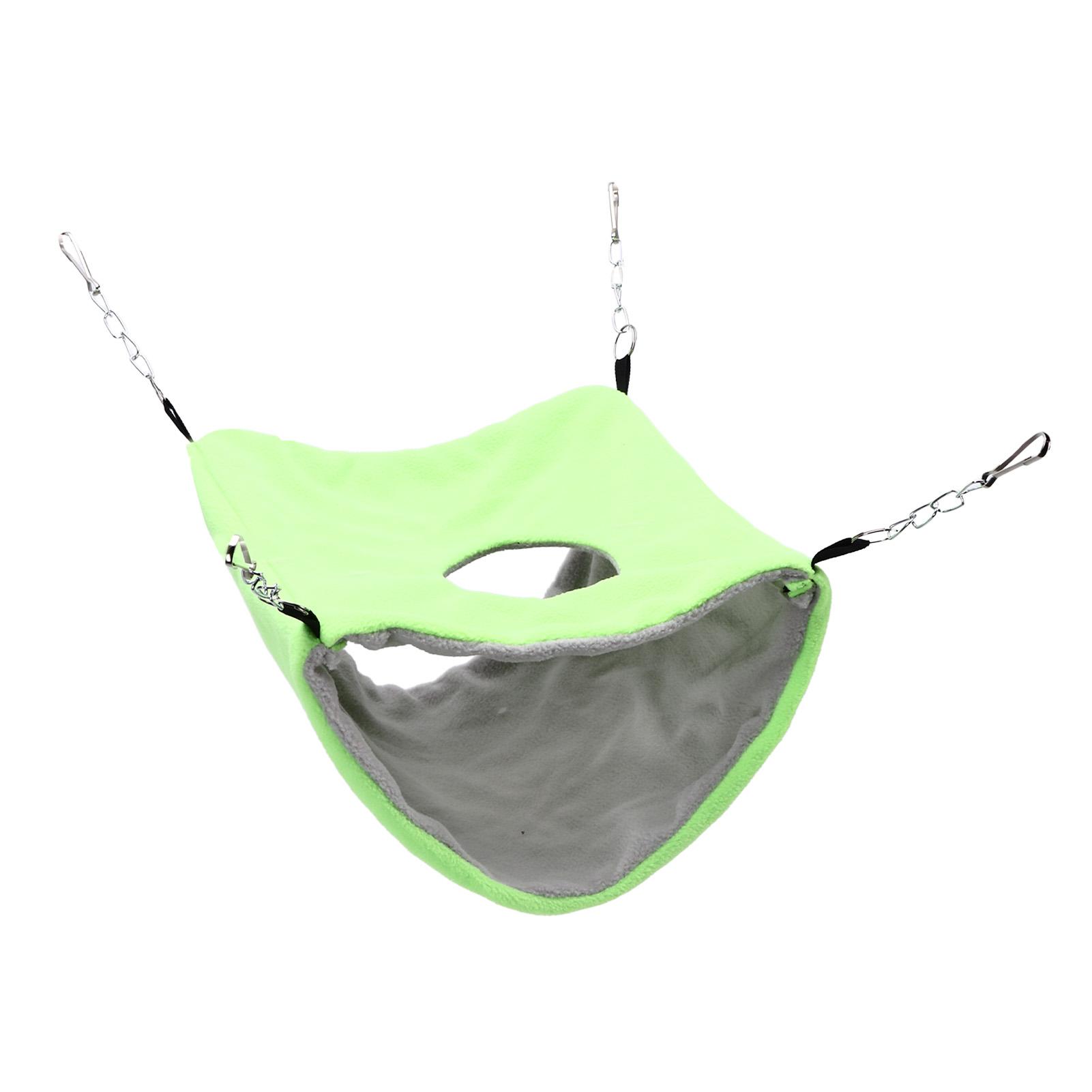

Bird Warm Nest Thermal Plush Cage Hanging Bed Hamster Double Layer Hammock for Winter Cold Weather зелёный