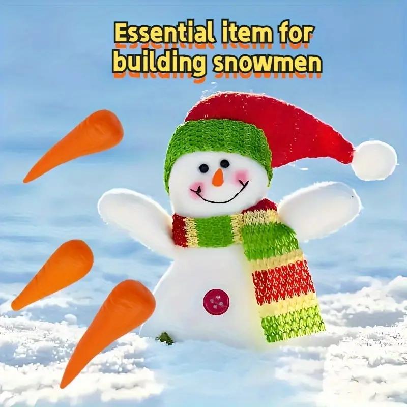 10 st Leksak Plast Snögubben Näsa DIY Tillbehör För Baby Falsk Morot Prydnad Hantverk Orange Jul Barn Juldekorationer