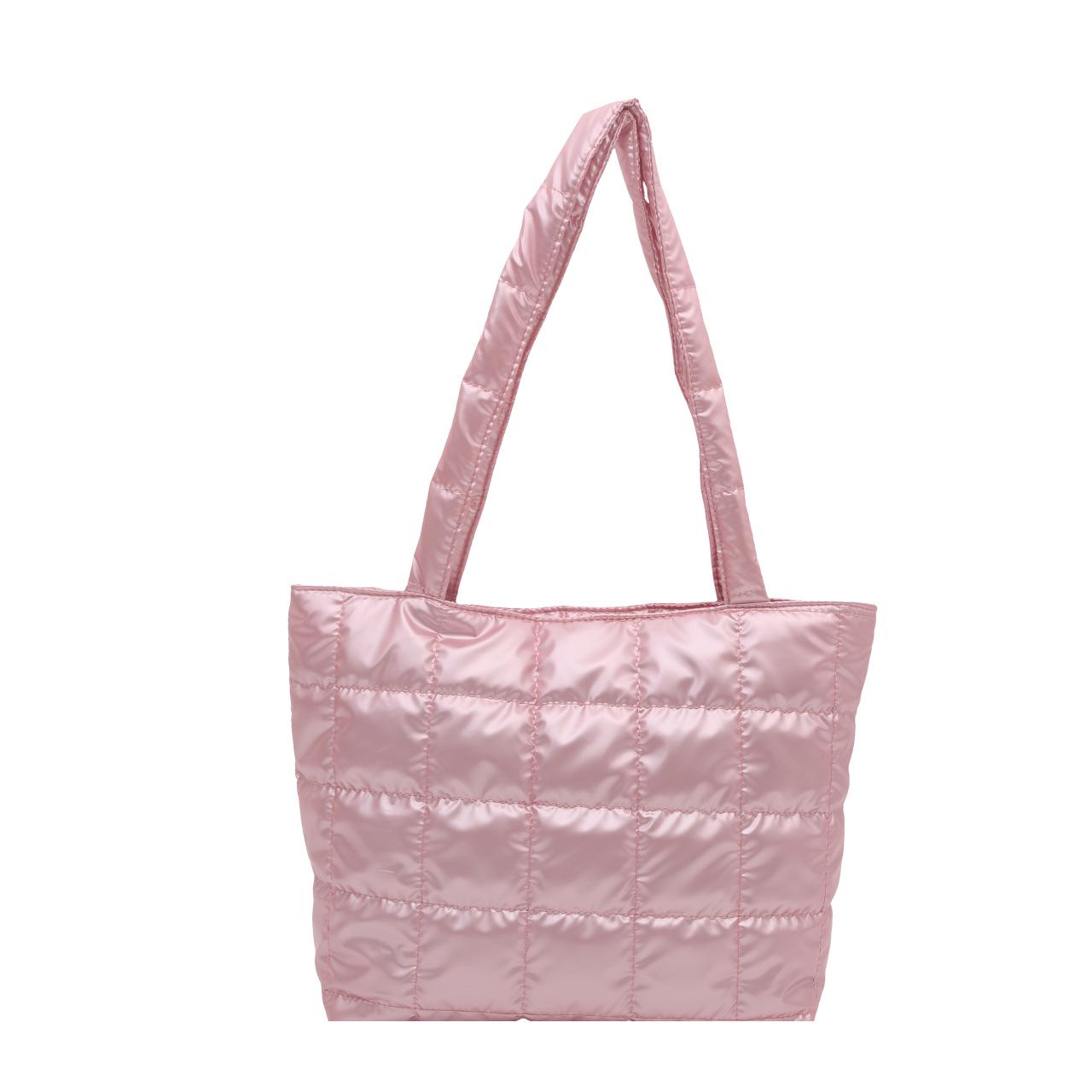 

Универсальная клетчатая вышитая повседневная наплечная сумка - Модная сумка большой вместимости 40x13x27.5 cm розовый