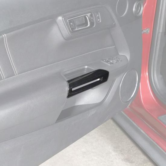 For 2015-2025 Ford Mustang Carbon Fiber Interior Door Armrest Handle Cover Trim