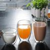 Transparente doppelwandige Borosilikatglastasse für Tee, Milch, Saft oder Kaffee - Modisches und minimalistisches Design