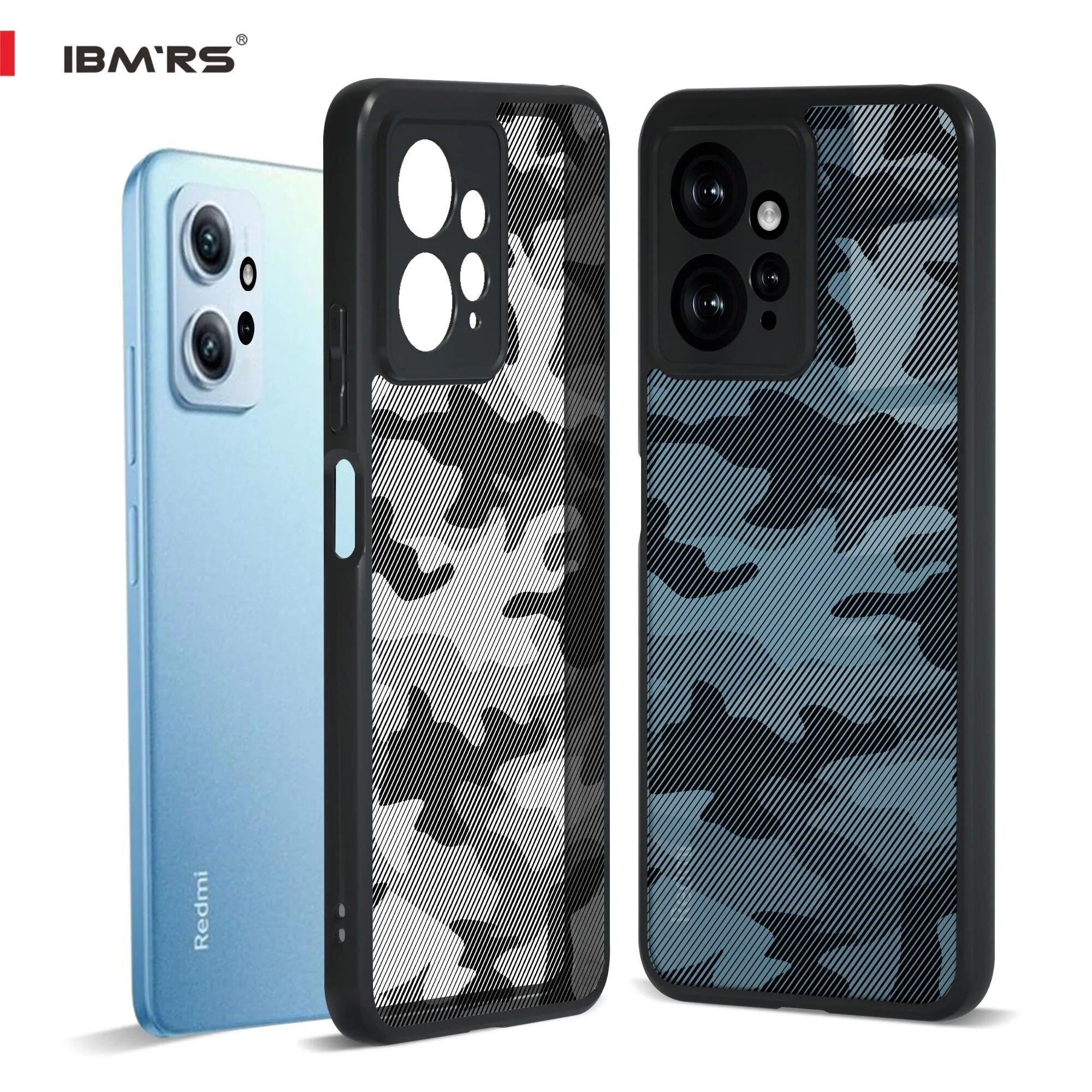 

(В комплекте ремешок на запястье)Чехол ibmrs для Redmi Note 12 4G, камуфляжный жесткий чехол-бампер с усиленной защитой от ударов for Redmi Series（6.67 )