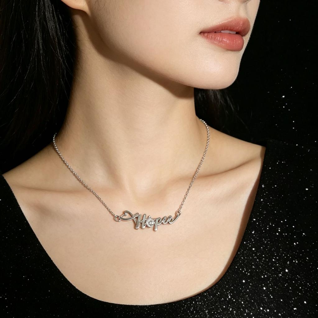 Creative Happee Letter Pendant Necklace, Exquisite Anti-fade Fashion Clavicle Chain for Women