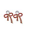 Korean Version Korean Bow Diamond Earrings Niche Color Stud Earrings
