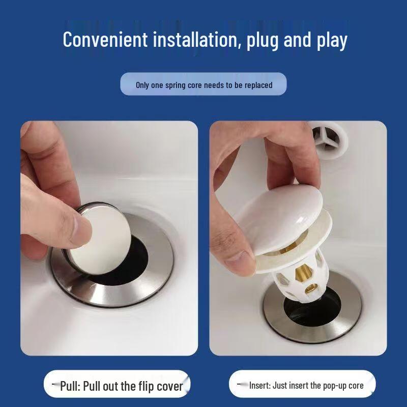 Ceramic Cover Pop-up Basin Drain Stopper