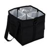 Insulated Drink Carrier Bag with Handle Reusable 4 Compartment Drink Holder Bag for Travel Camping Picnic Black