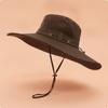 Sun Hat with Chin Cord Breathable Mesh Vents Adjustable for Anglers, Tourists,