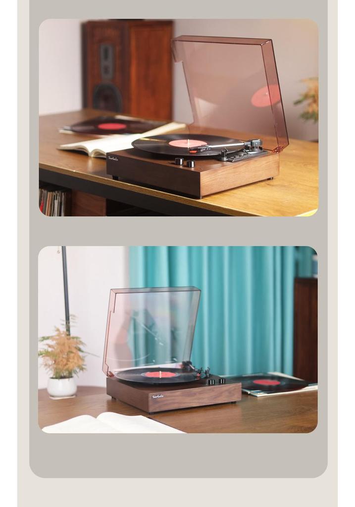 Tang Dian Portable Retro Vinyl Record Player with Bluetooth Speaker - Perfect Valentine's Day Gift