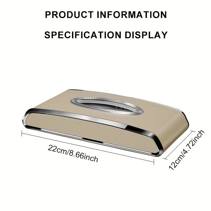 Faux Leather Car Tissue Box with Non-Slip Base Design, Essential for Various Vehicle Types, Enhances The Interior Aesthetics, Easy To Clean