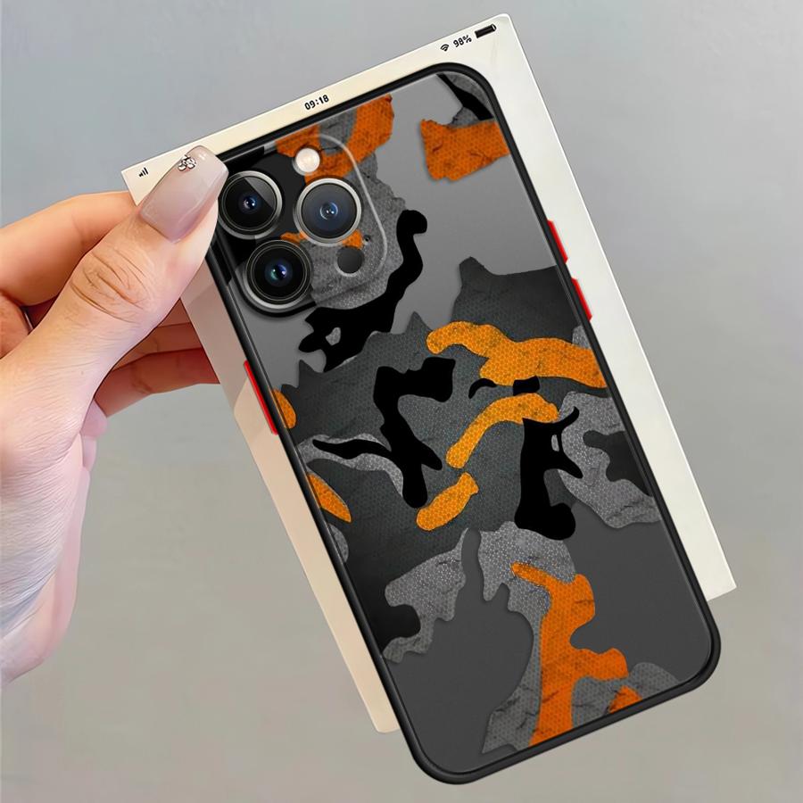 

Case for iPhone 17 Pro Max 14 12 XS XR 13 Mini 16 Plus Air 11 7 8 SE 15 Funda Back Phone Cover Camouflage Pattern iPhone XR