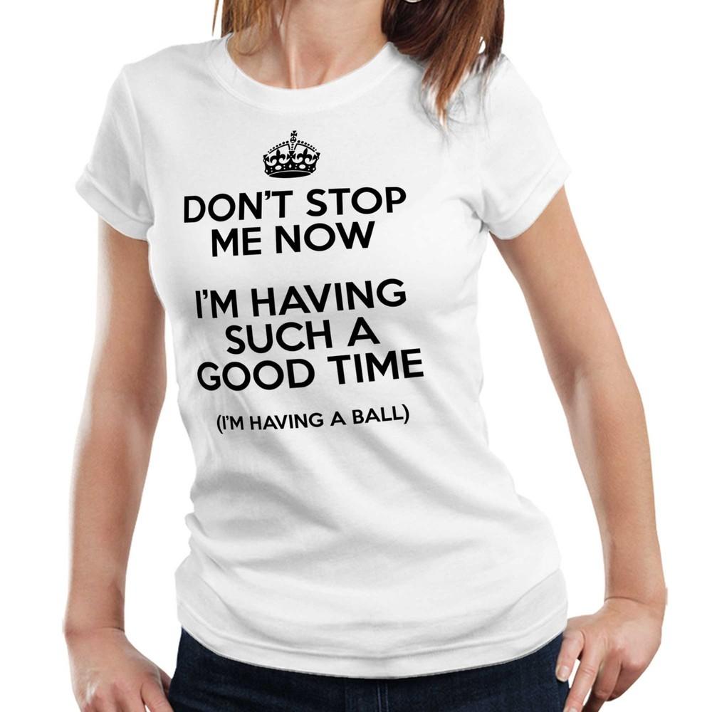 Music Lyrics TShirt Freddie Mercury Dont Stop Me Now Funny Ladies Tee