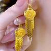 Luxury Rose Tassel Earrings - Elegant, Versatile Clip-On Design for Women
