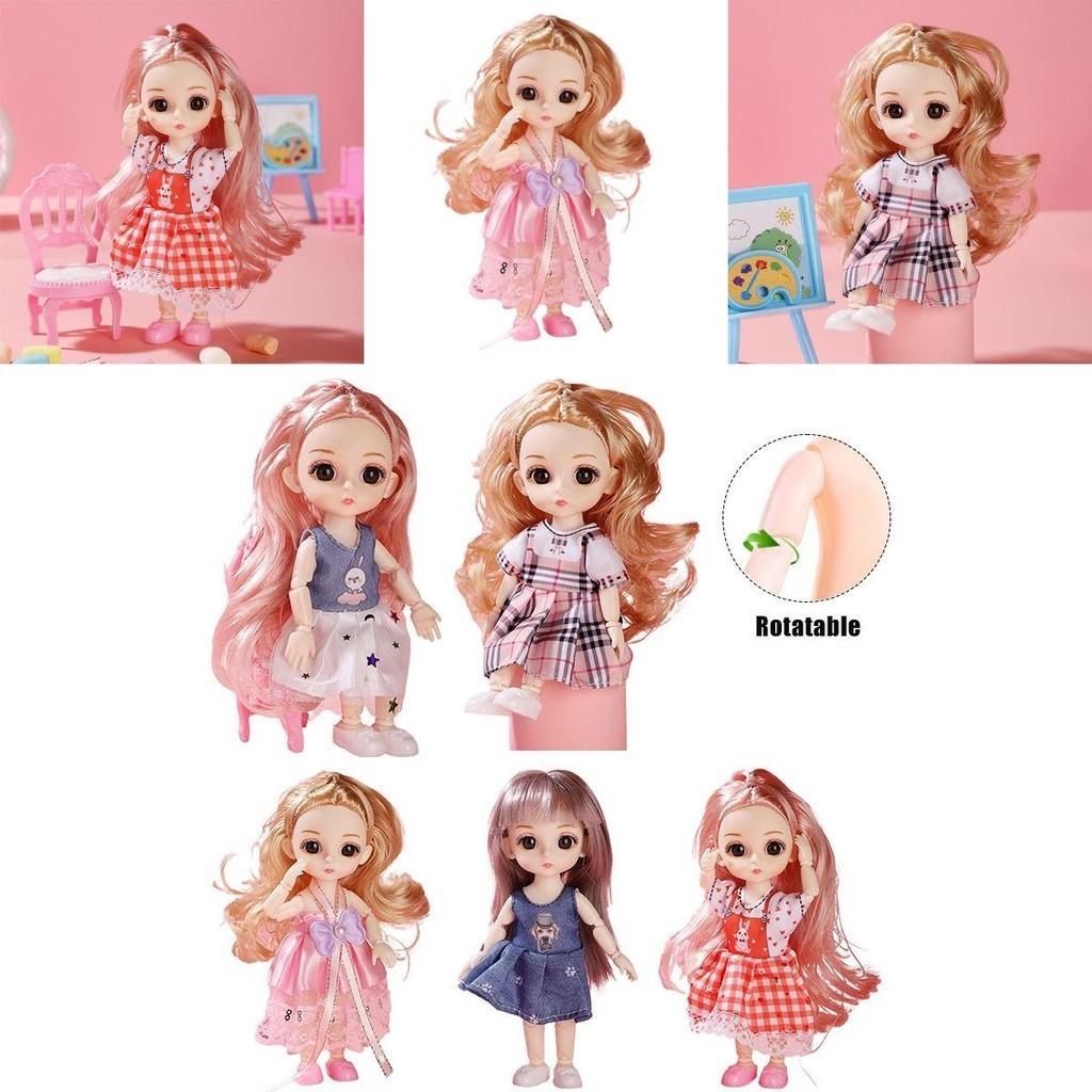 1/12 6.6in Bjd Princess Dolls Cute Moveable Joints Kids Birthday Gift