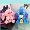 Plyšový batoh Stitch pro děti se zapínáním na zip a kapsou na certifikát