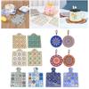 4 Pieces Coasters with Cork Accessories Heat Insulation Ceramic Reusable Nordic for Tea